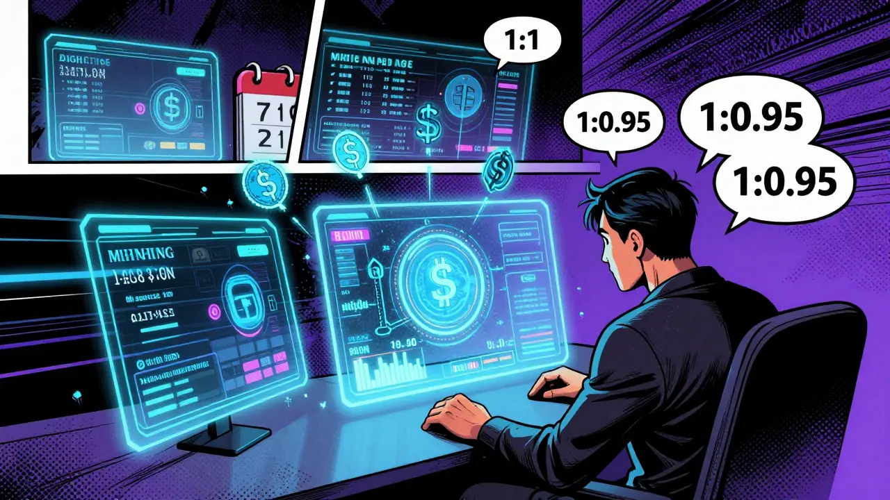 Crypto investor at minting platform with digital currency