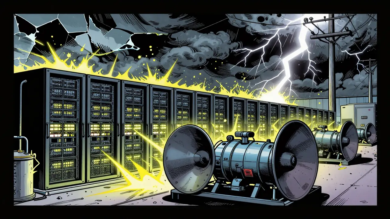 Mining servers and generators during storm outage