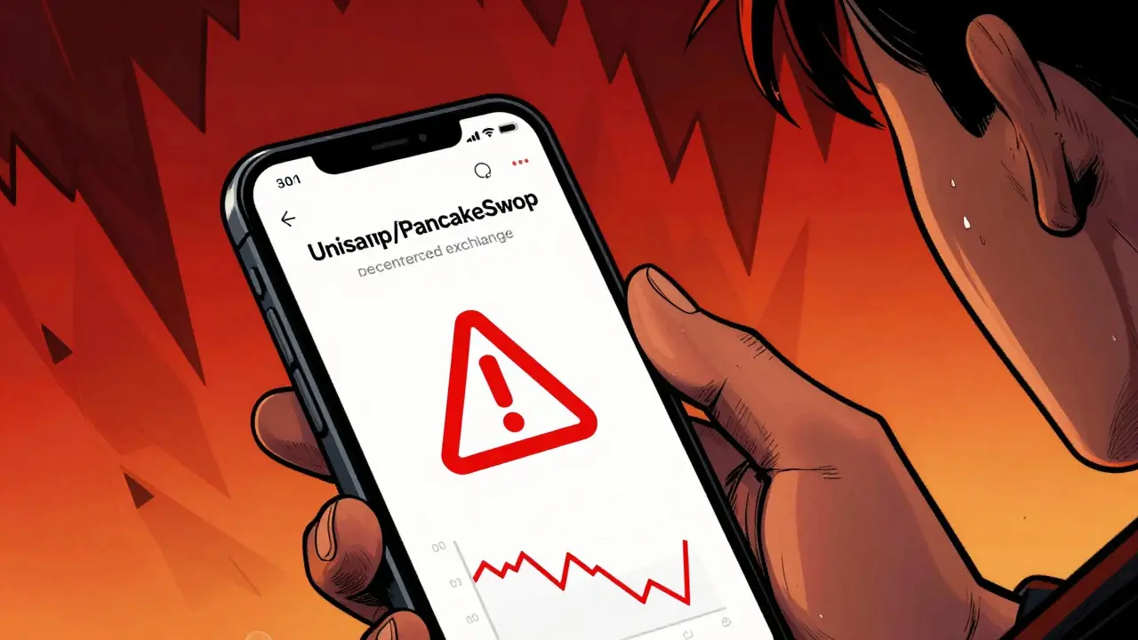 Graphic novel scene showing tense investor checking volatile crypto prices on mobile device.