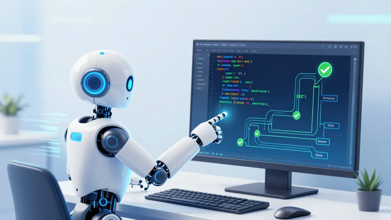 AI assistant helping developer with clean code