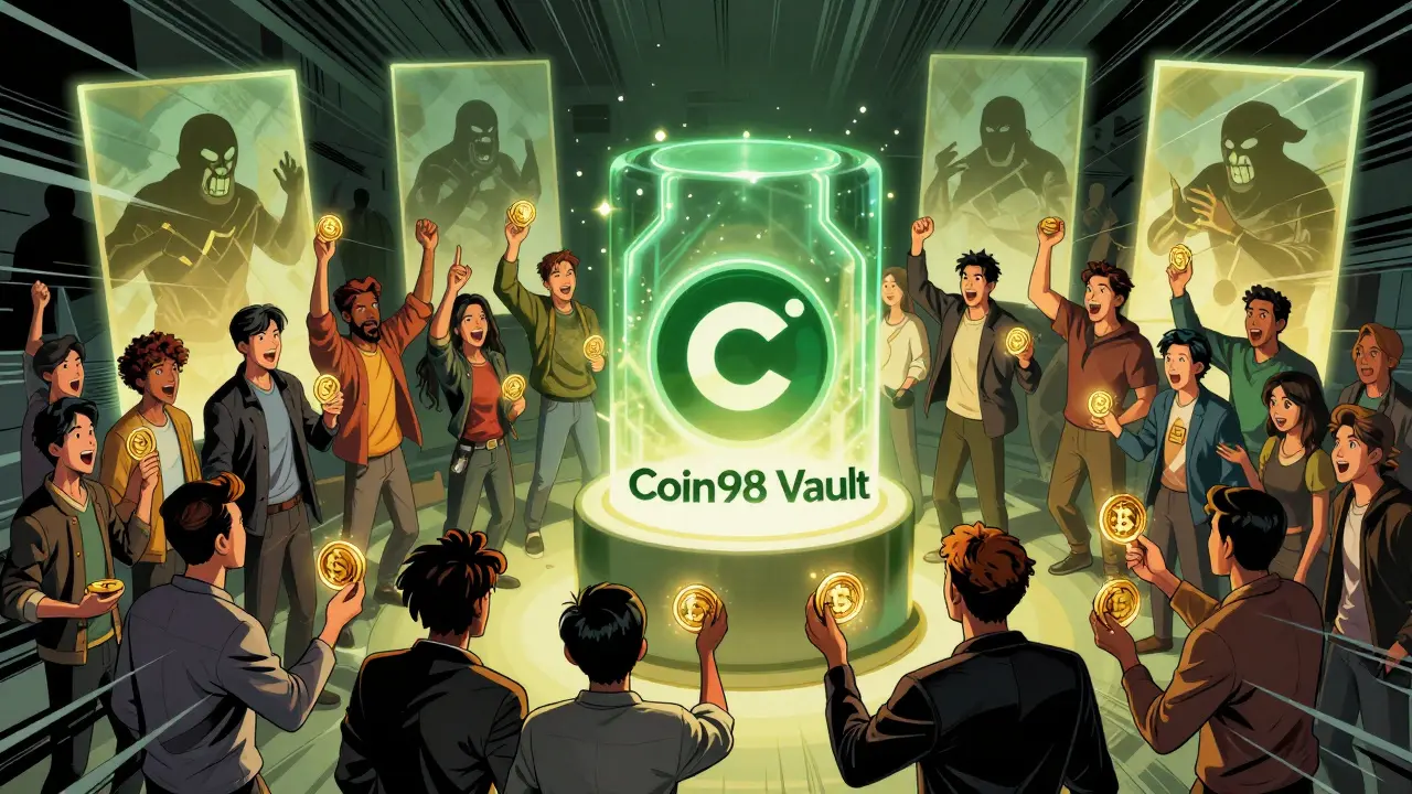 Community celebrating claimed airdrop rewards securely
