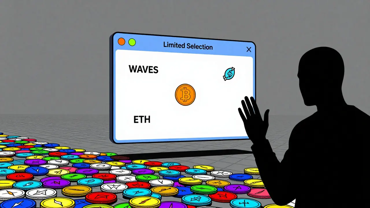 Minimalist swap interface blocking chaotic altcoins from entering