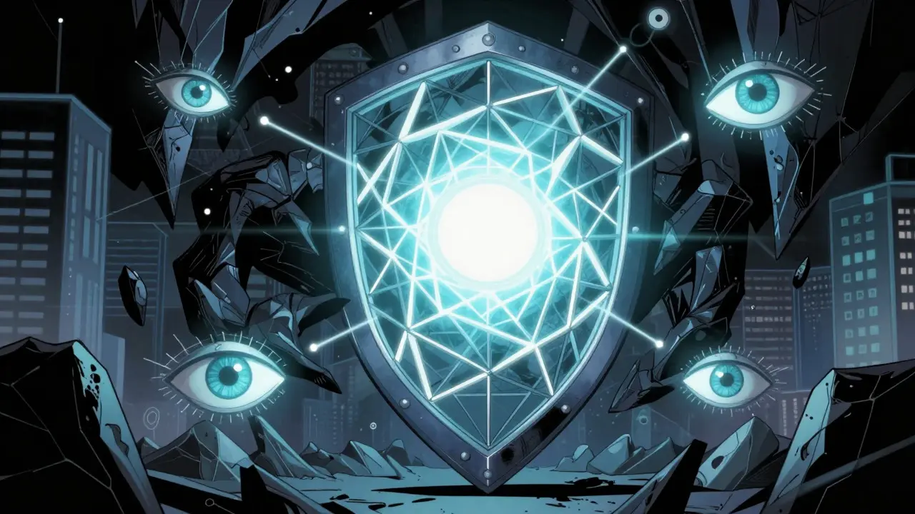 AI-optimized lattice shield protecting data from quantum threats