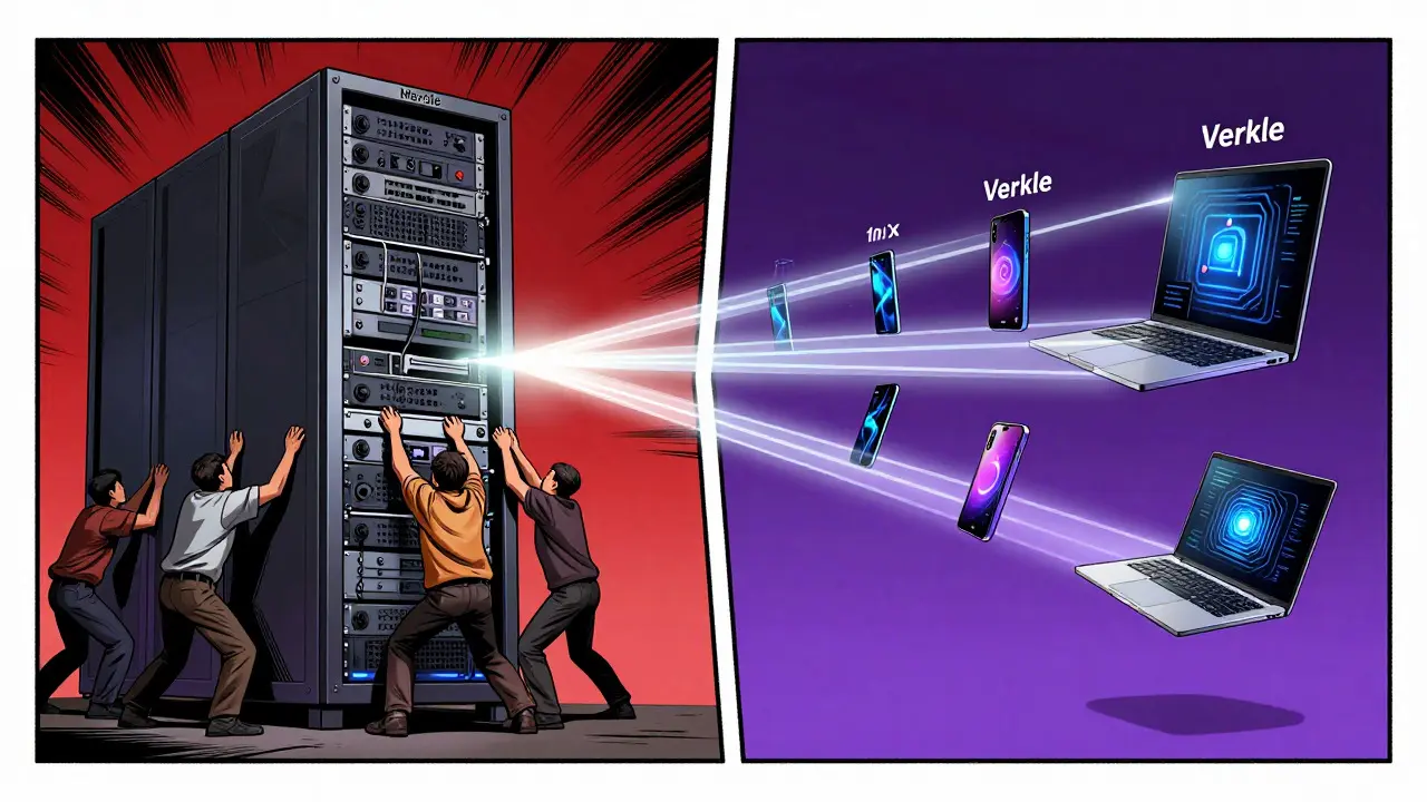 Comparison of heavy servers vs lightweight devices using Verkle trees