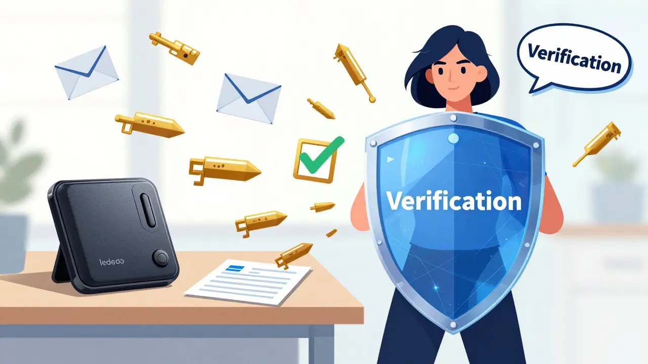 Heroic user protected by verification shield against crypto scams