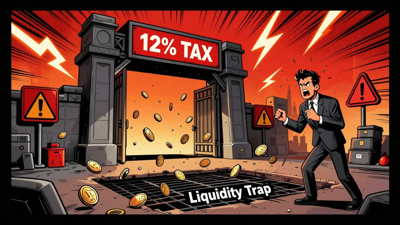 Investor losing coins to a 12% tax trap