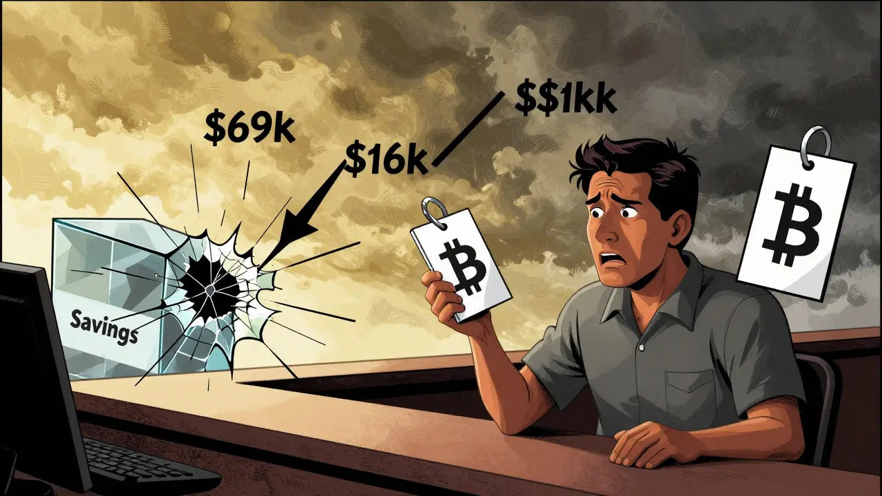 Merchant worried about Bitcoin price volatility crashing