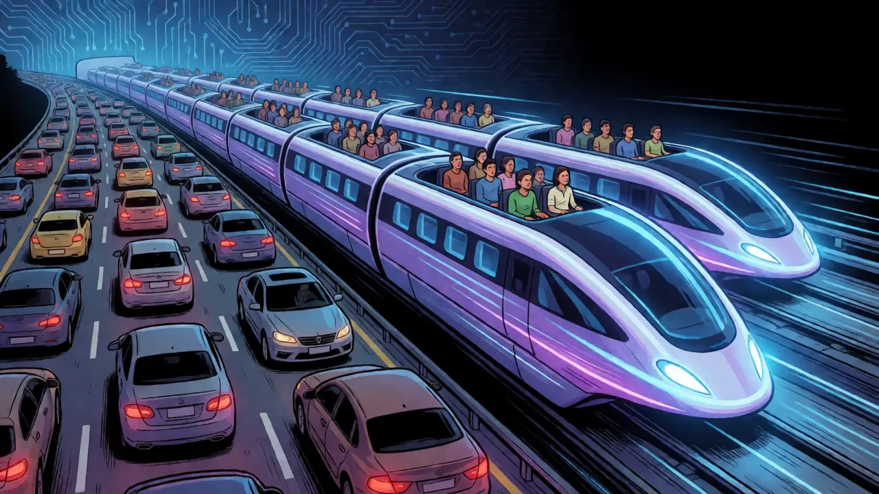 Express lane train bundling transactions next to congested Ethereum highway