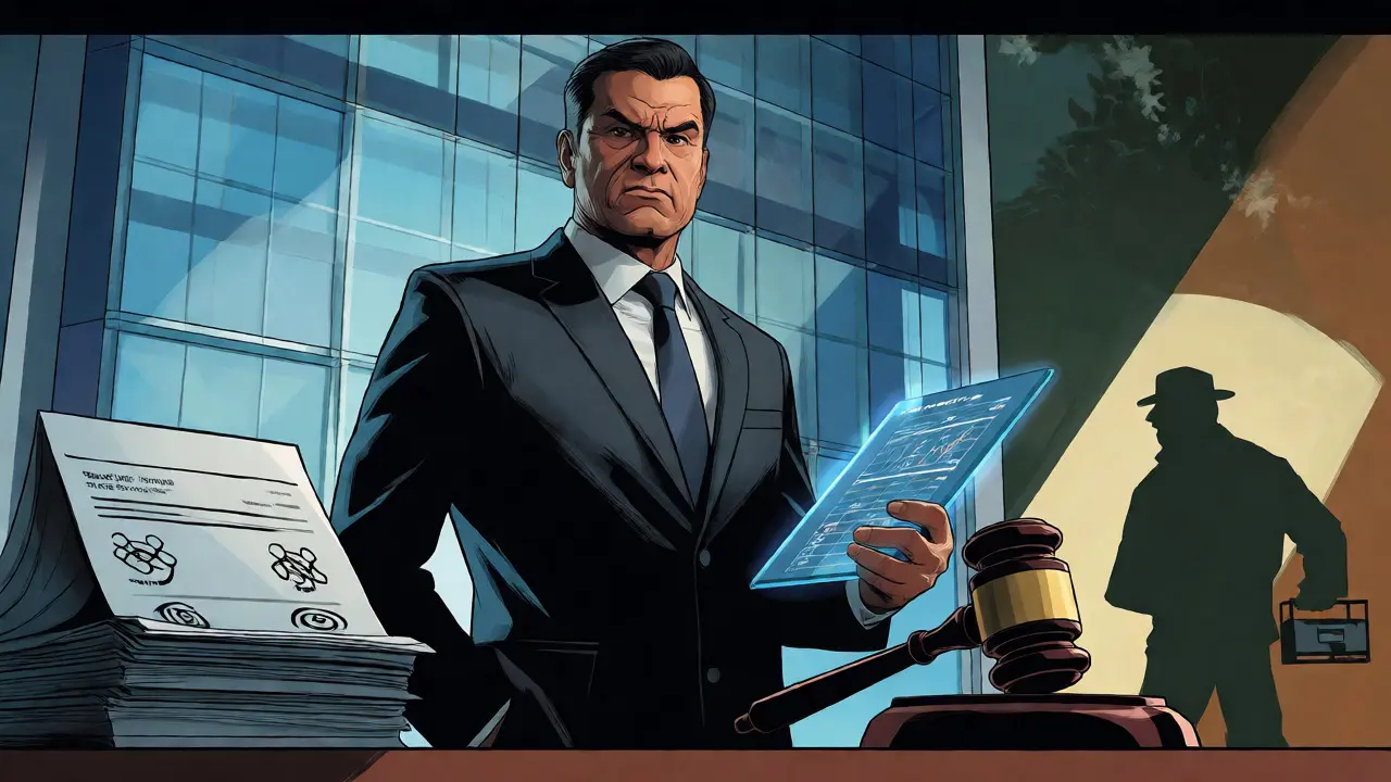 Kazakh official enforcing crypto regulations at the AIFC financial center.